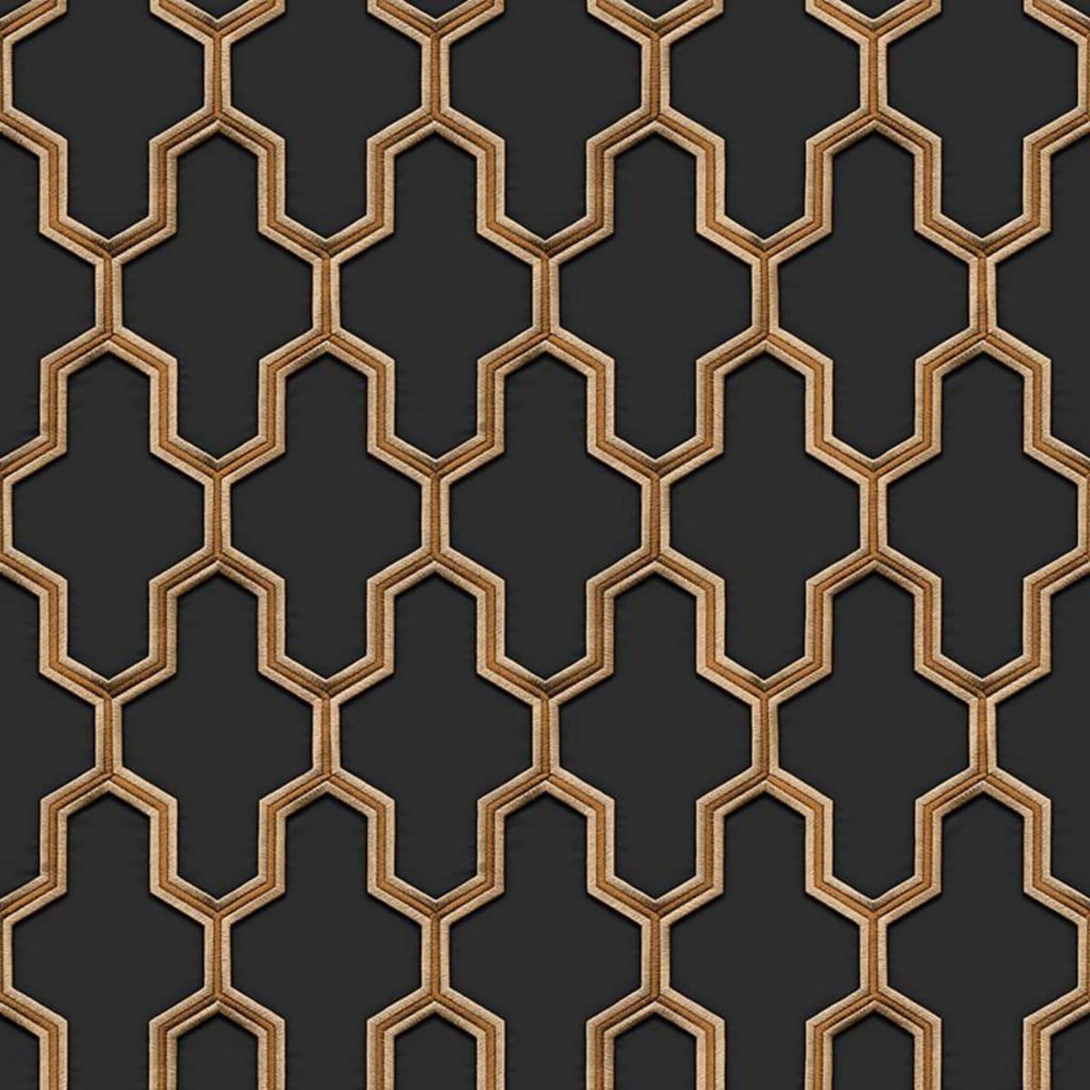 DUTCH WALLCOVERINGS DUTCH WALLCOVERINGS Papier peint Geometric Noir et dore