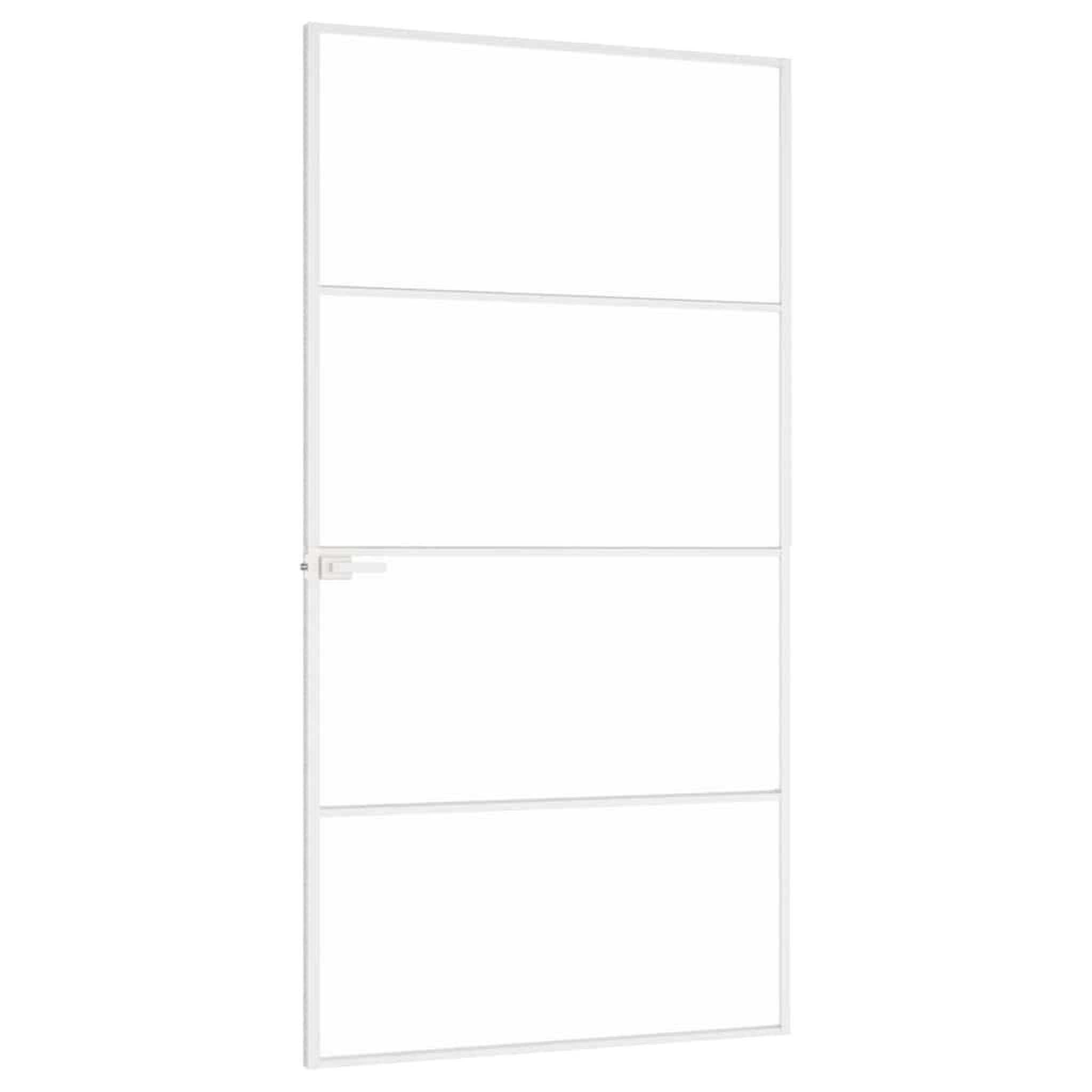 Voir la diapositive 4 : VIDAXL Porte d'interieur blanc 102x201,5 cm trempe verre aluminium fin