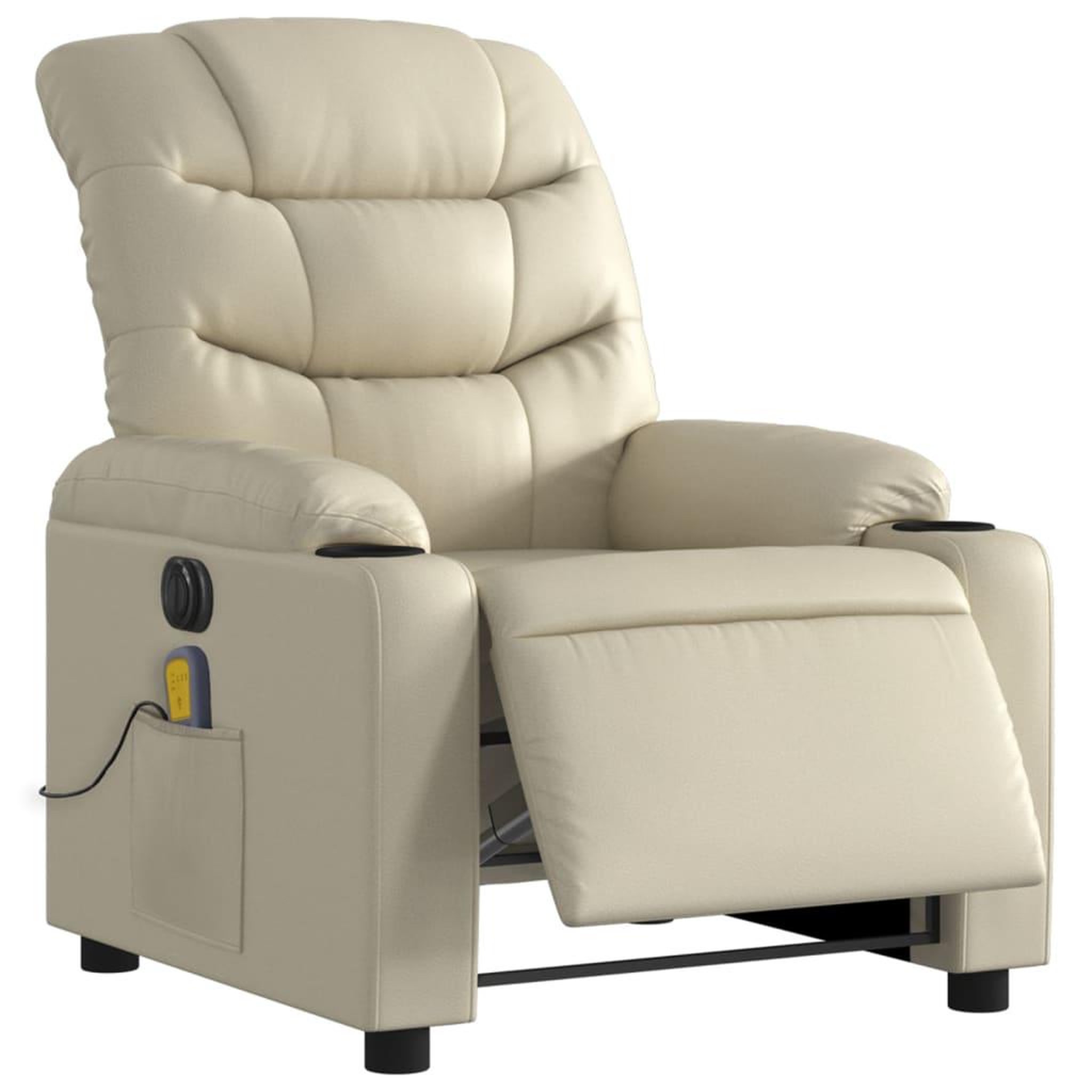 Voir la diapositive 3 : VIDAXL Fauteuil de massage inclinable electrique creme similicuir