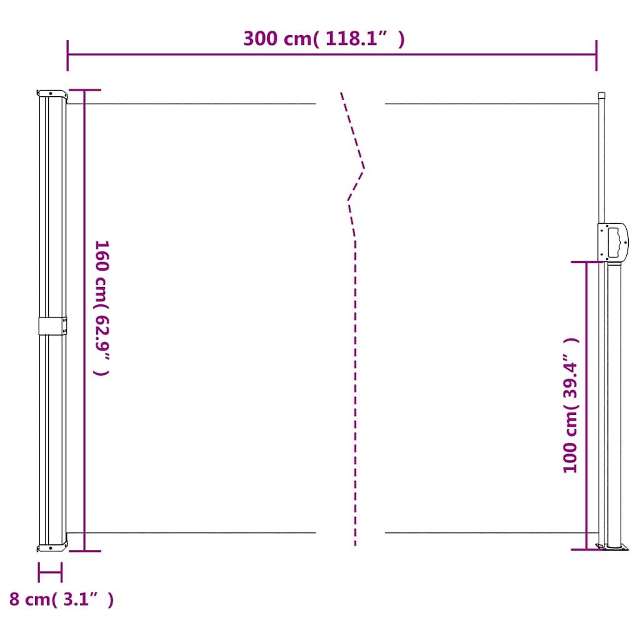 Voir la diapositive 6 : VIDAXL Auvent lateral retractable marron 160x300 cm