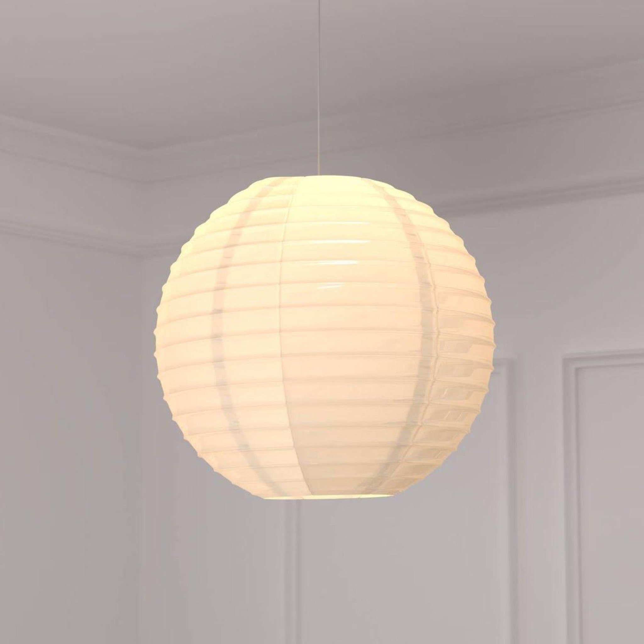 Voir la diapositive 5 : TOILINUX Lot de 2 lanternes boule en papier - Diam. 60 cm. - Blanc