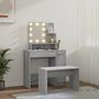 Voir la diapositive 3 : VIDAXL Ensemble de coiffeuse avec LED Sonoma gris Bois d'ingenierie