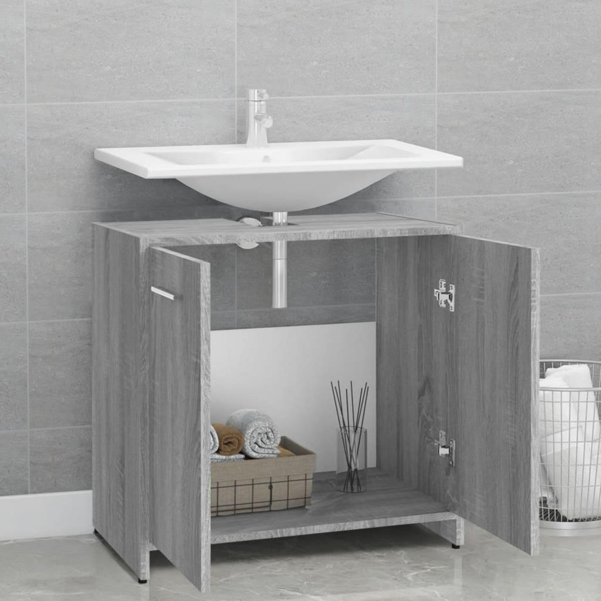 VIDAXL Armoire de bain Sonoma gris 60x33x60 cm Bois d'ingenierie