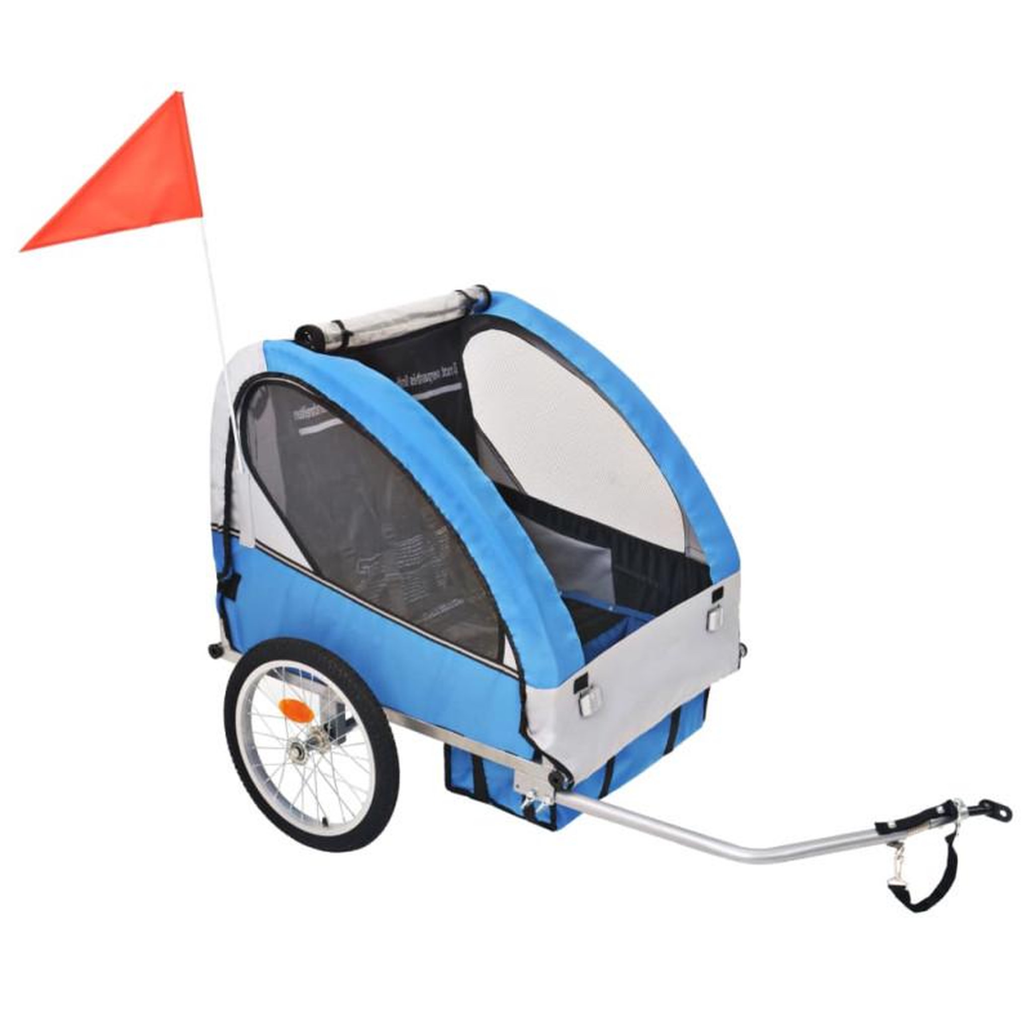 VIDAXL Remorque de vélo gris et bleu 30 kg