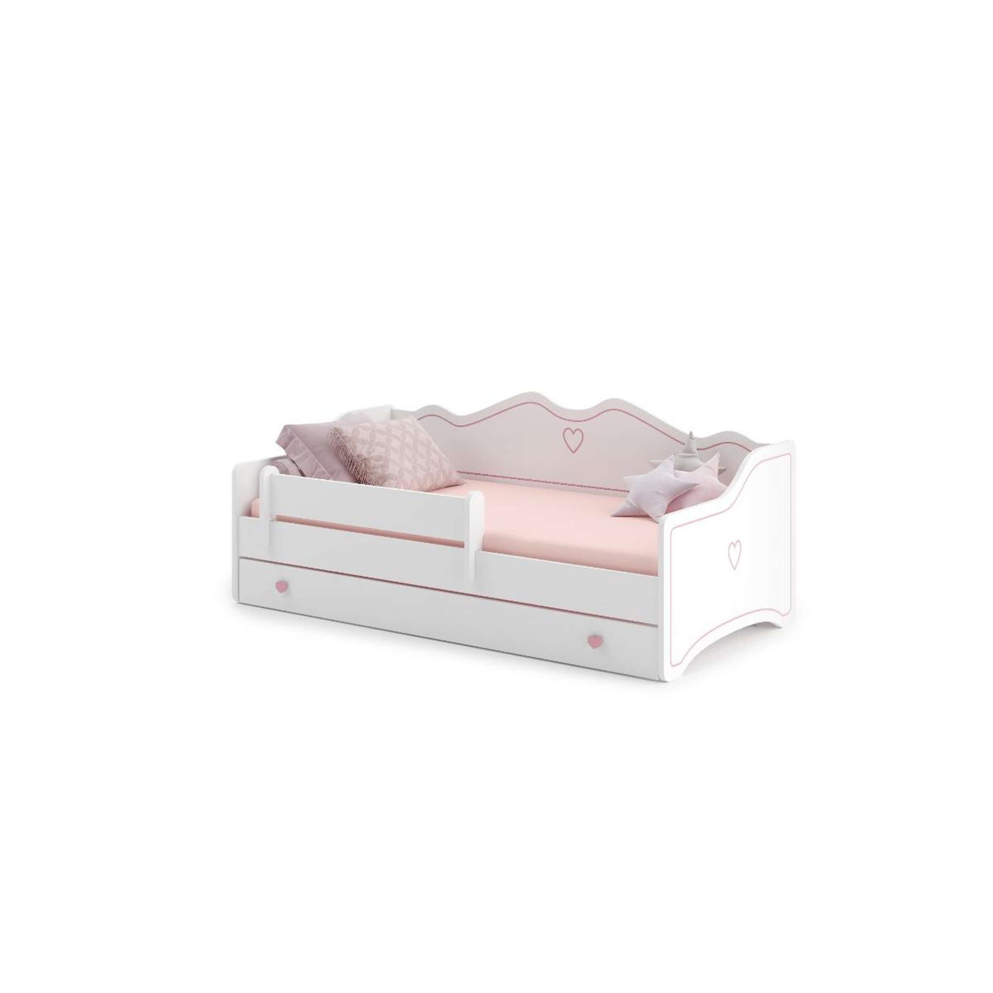 KOBI Lit enfant Emma + tiroir de rangement 160x80cm avec matelas
