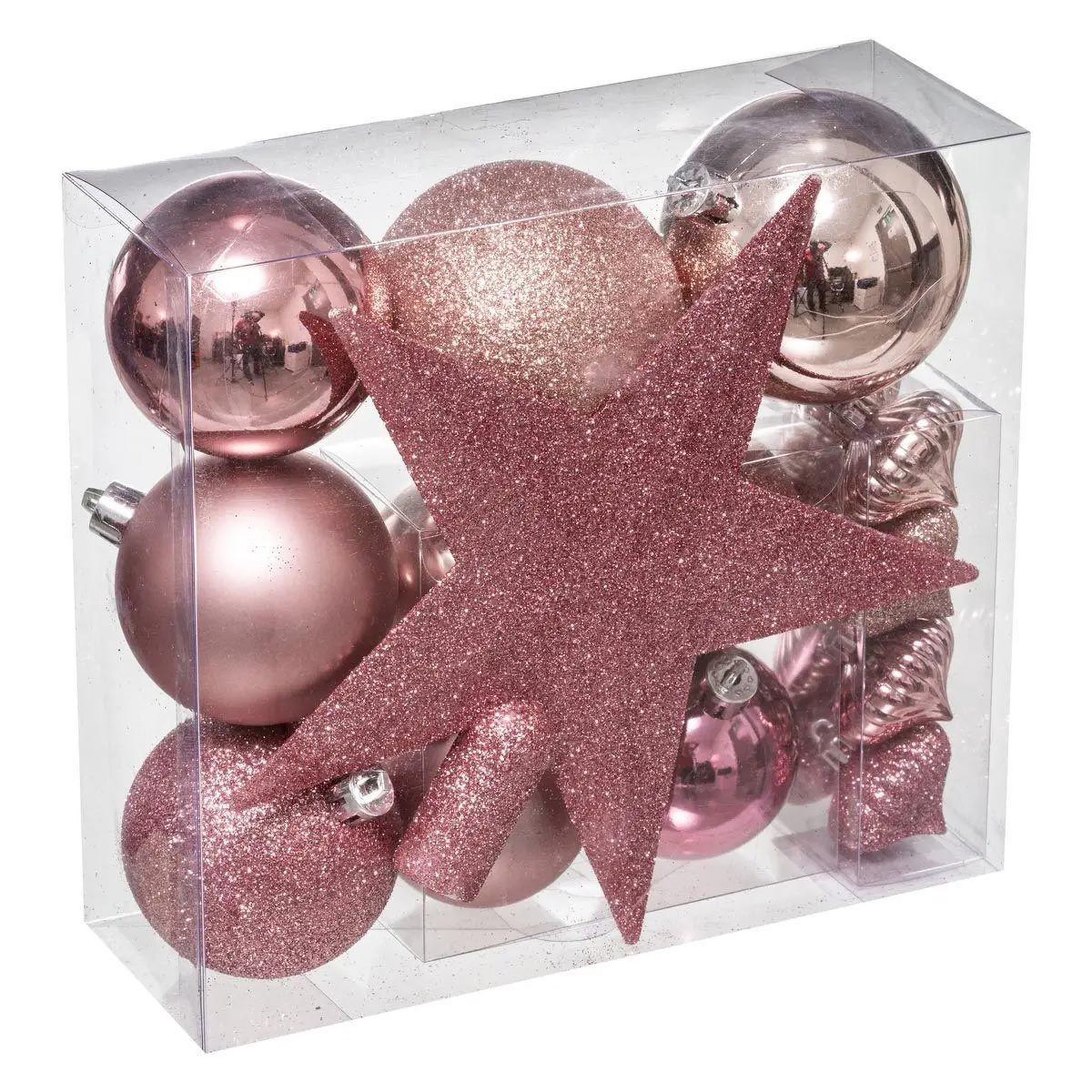 ATMOSPHERA Kit 18 pièces déco de noël  colorama  23cm rose
