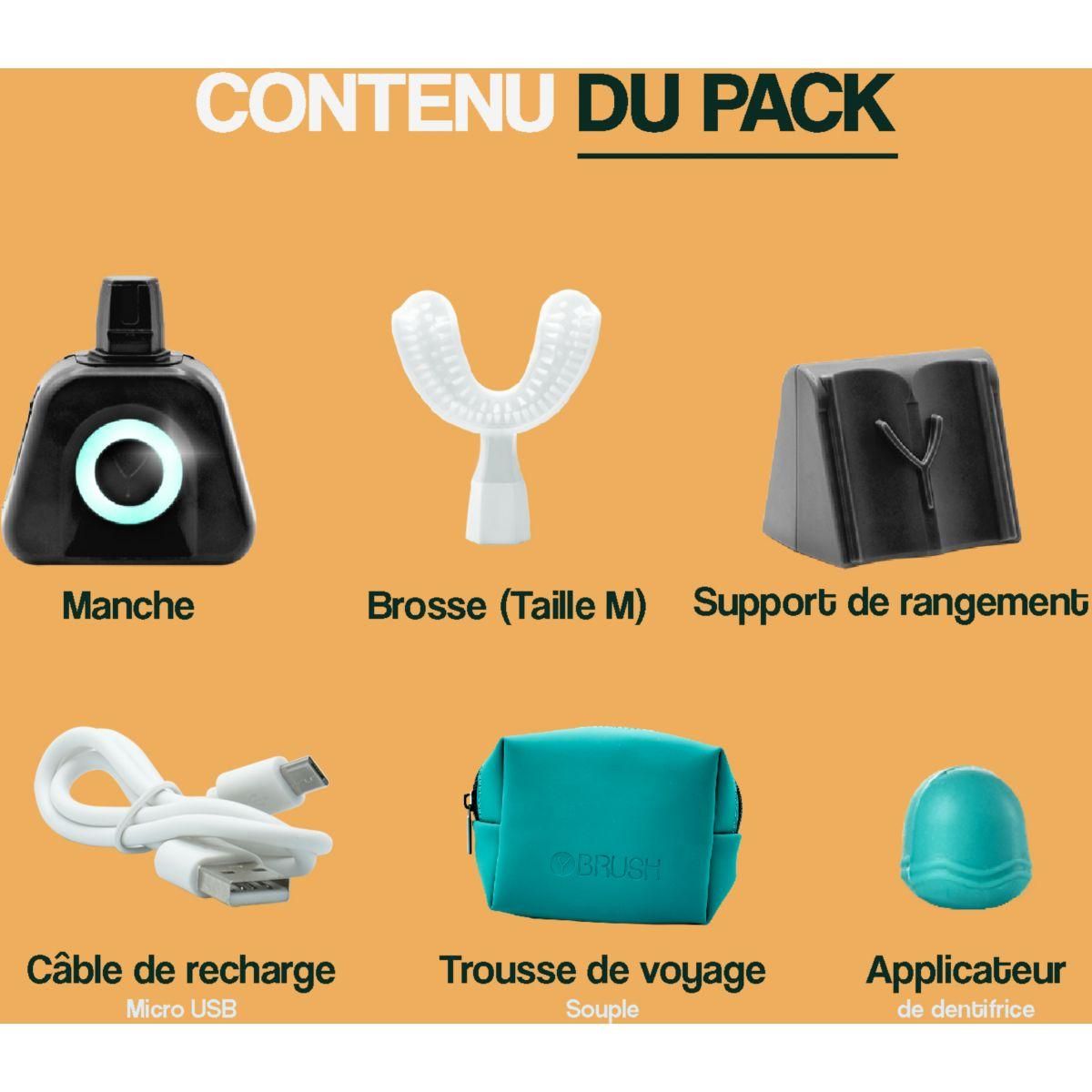 YBRUSH Brosse à dents électrique NylonBlack Premium