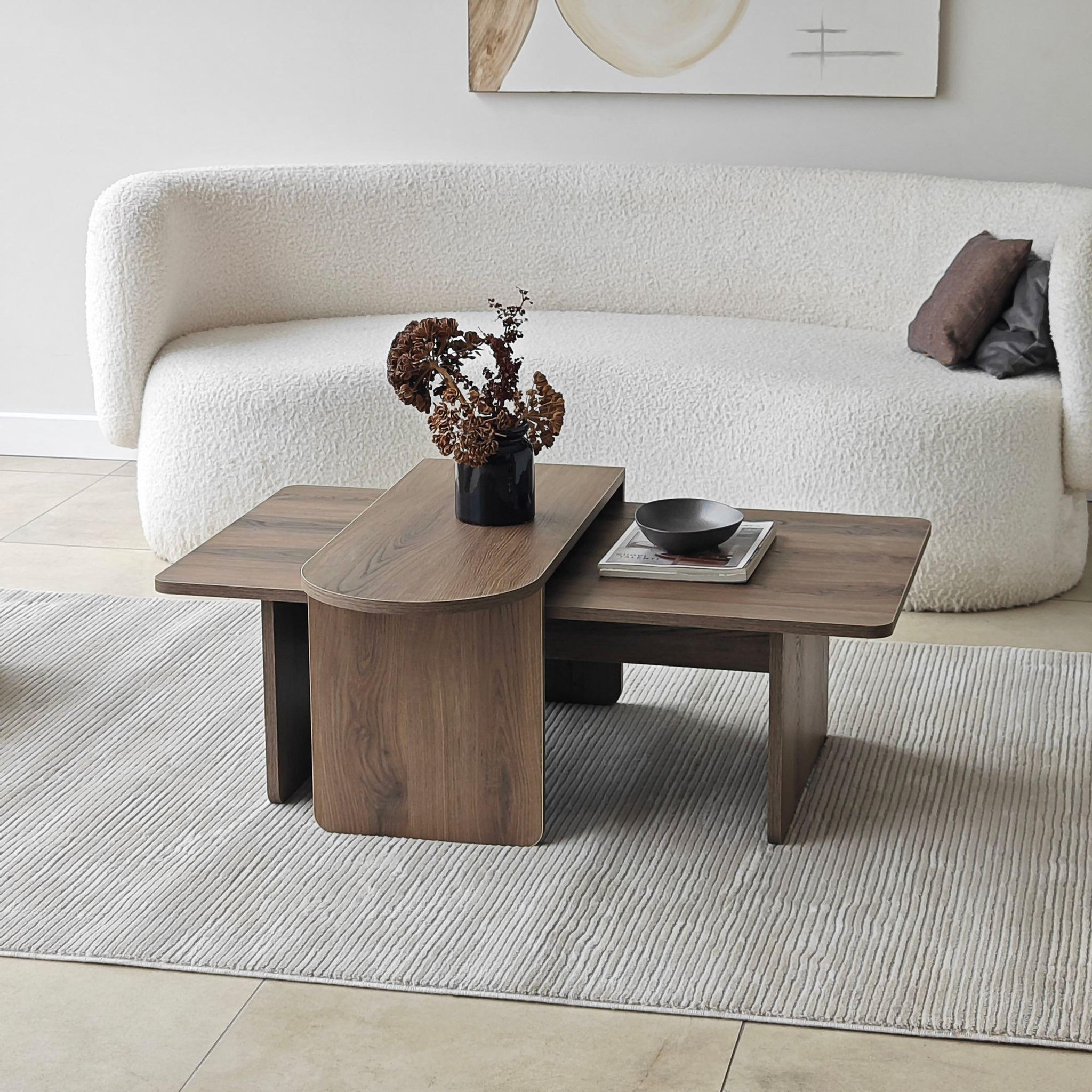 Voir la diapositive 4 : Habitat et Jardin Ensemble de table basse en bois  paris  105 x 60 x 35 cm - bronze
