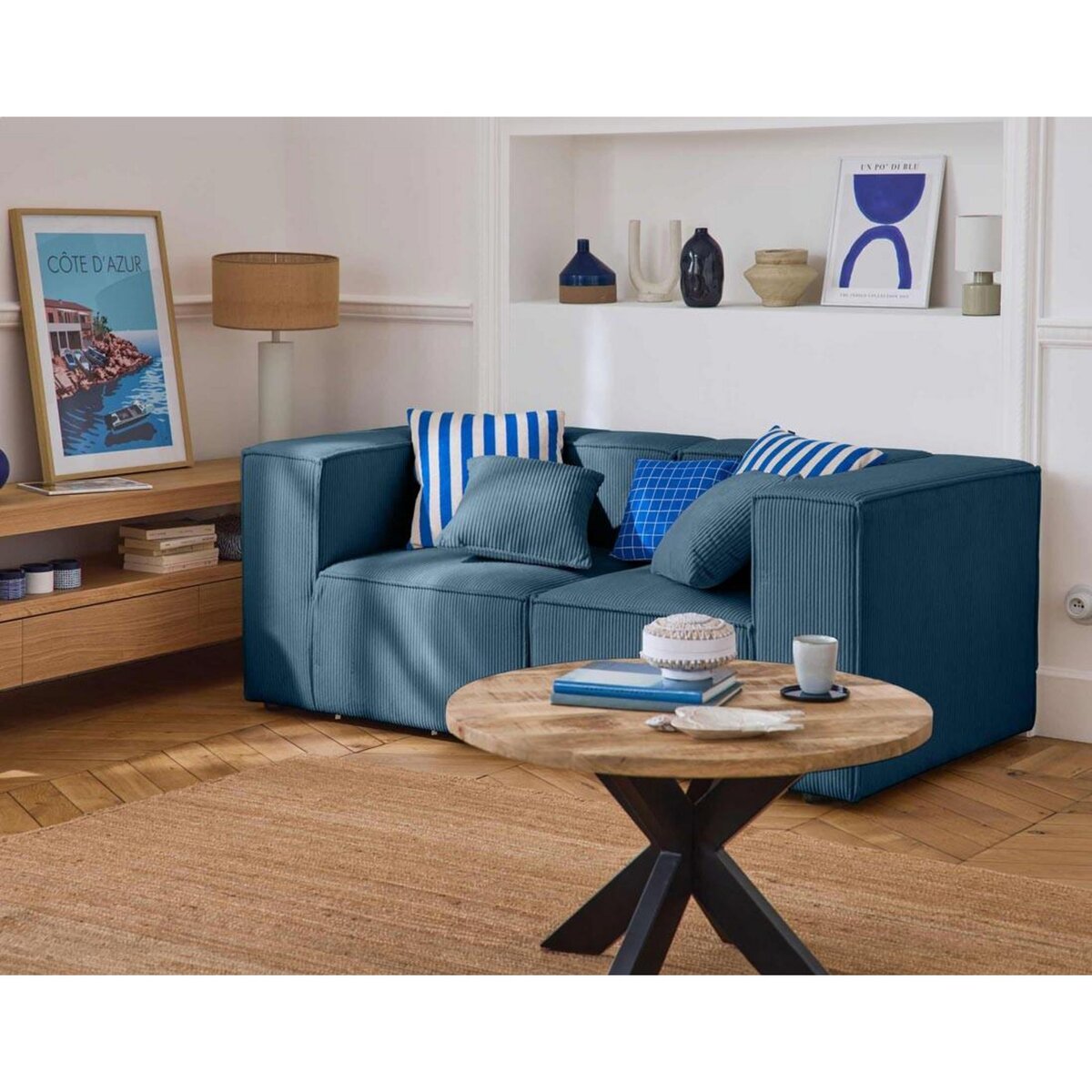 LISA DESIGN Arty - canapé modulable 2 places - en velours côtelé