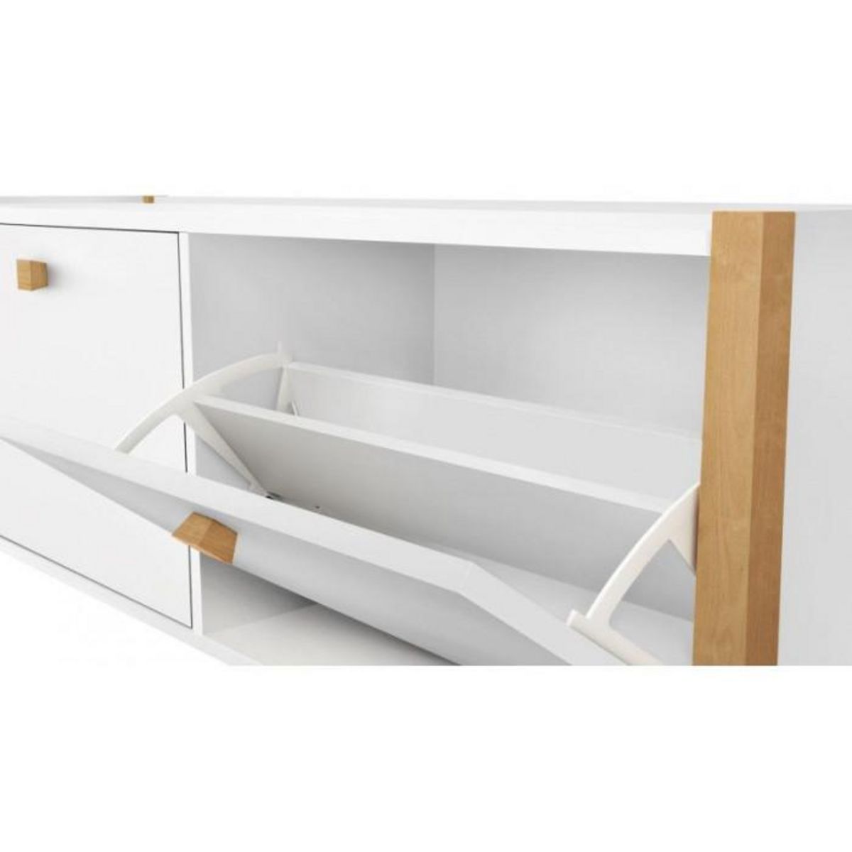 Paris Prix Meuble à Chaussures 2 Compartiments  Hannover  125cm Blanc