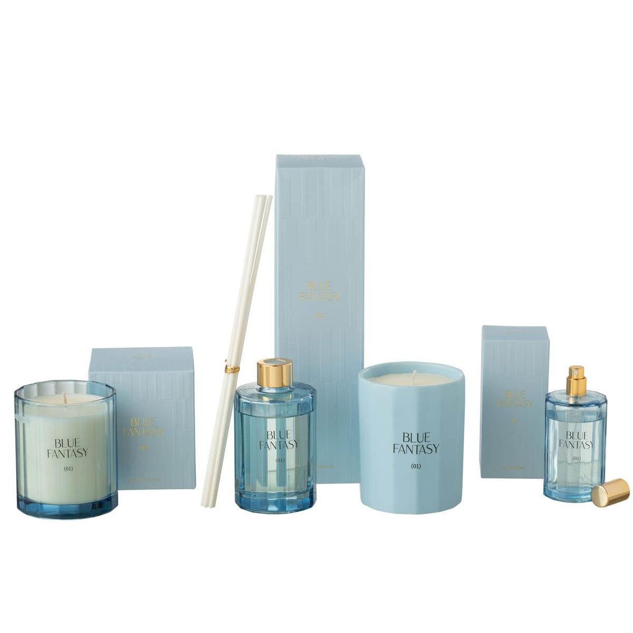 Voir la diapositive 4 : J-LINE Bougie parfumée design  elie  10cm blue fantasy
