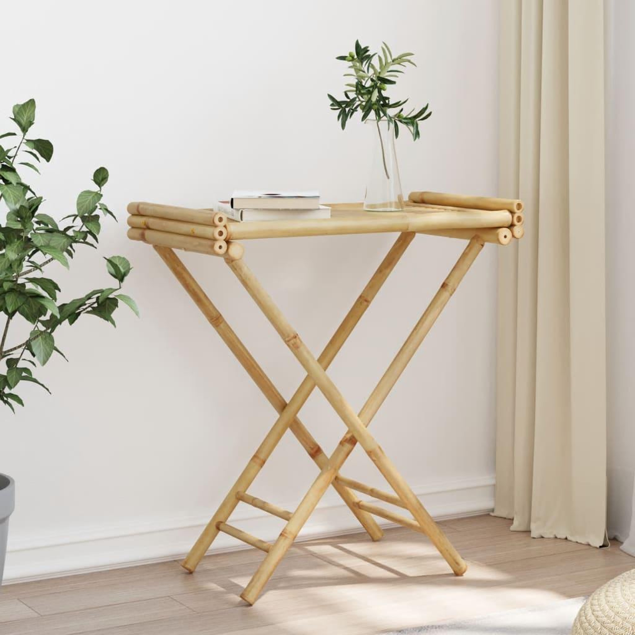 Voir la diapositive 4 : VIDAXL Table a plateau pliante 70,5x42,5x80 cm bambou