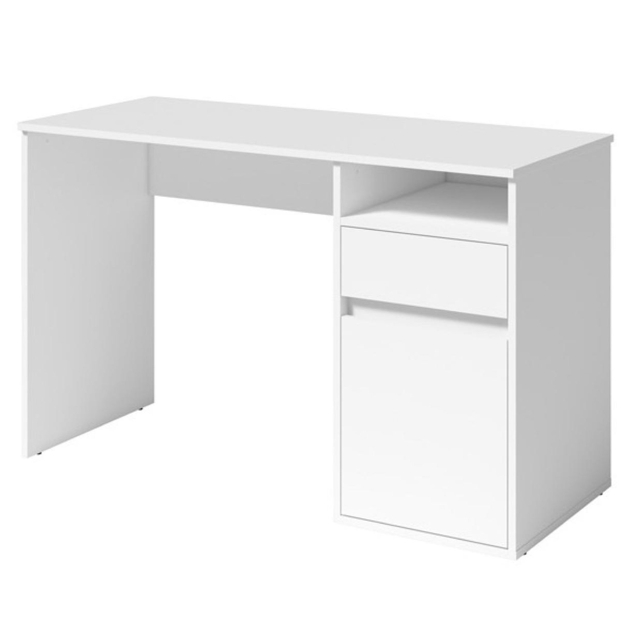 JLC KREATION Bureau moderne blanc 120cm avec rangement albi