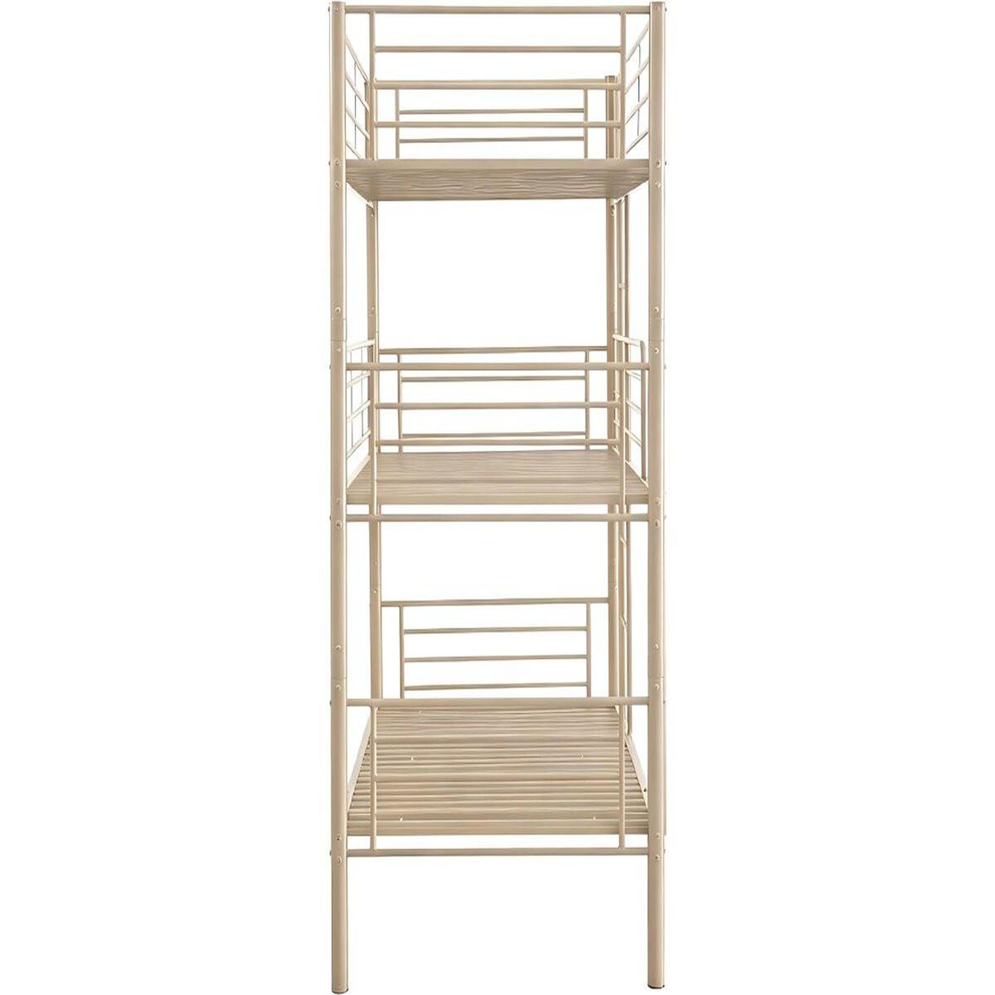 Voir la diapositive 4 : Habitat et Jardin Lit superposé en métal triple  havin  - 90 x 190 cm - gris