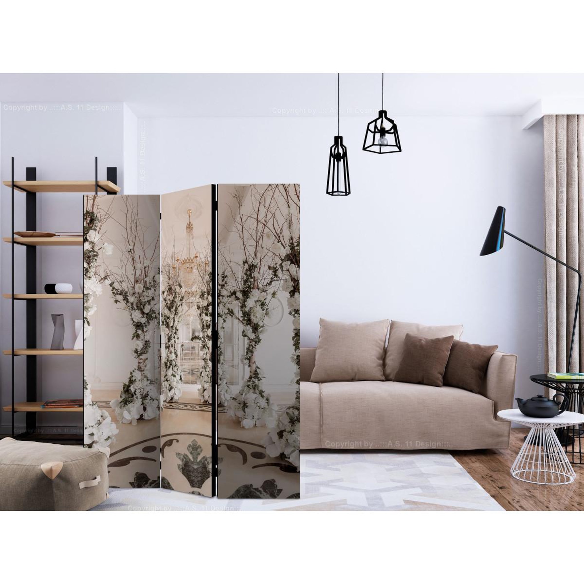 Voir la diapositive 2 : Paris Prix Paravent 3 volets  flower chamber  135x172cm