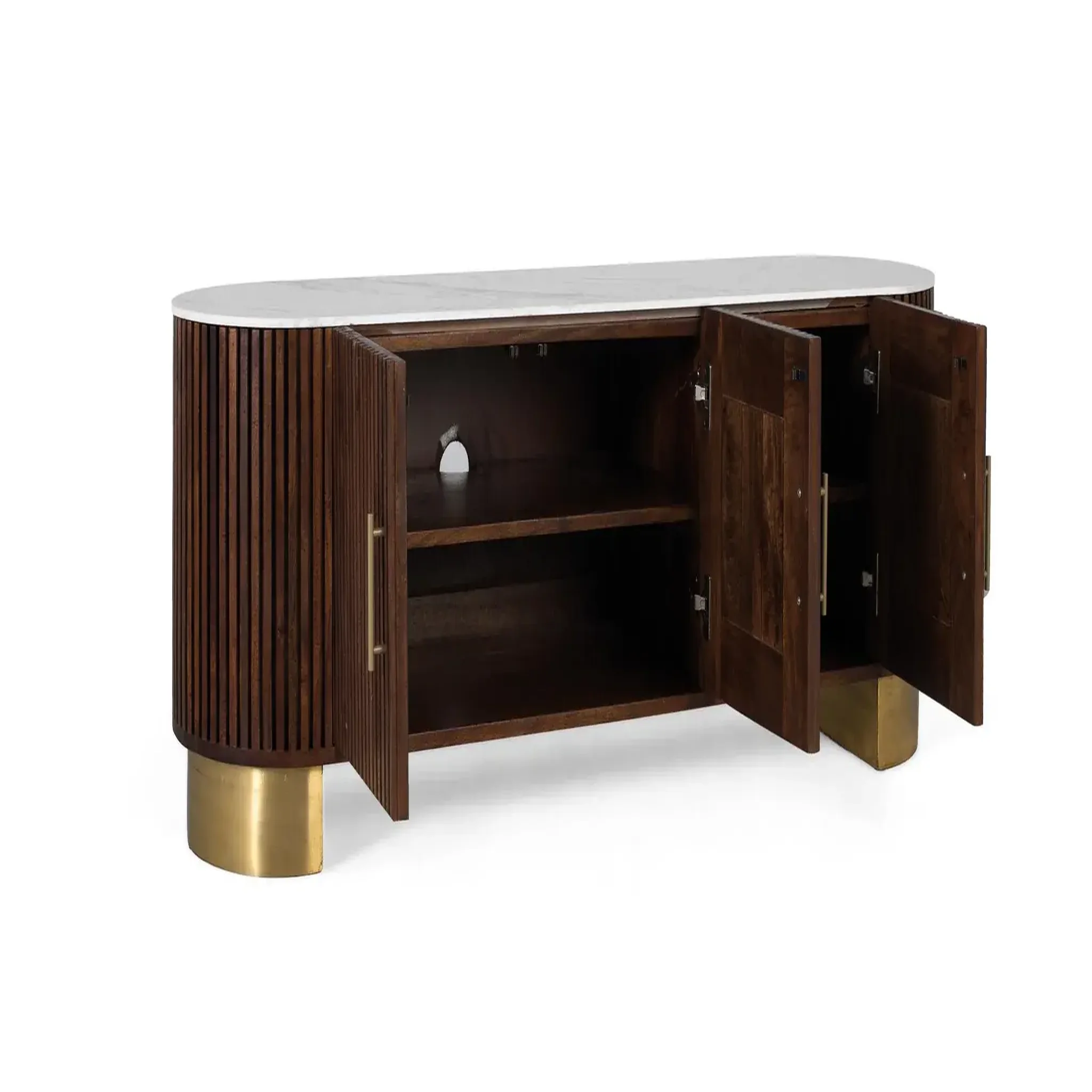 Voir la diapositive 2 : GINER Y COLOMER SL Meuble tv en bois de manguier 160 cm style art déco contemporain