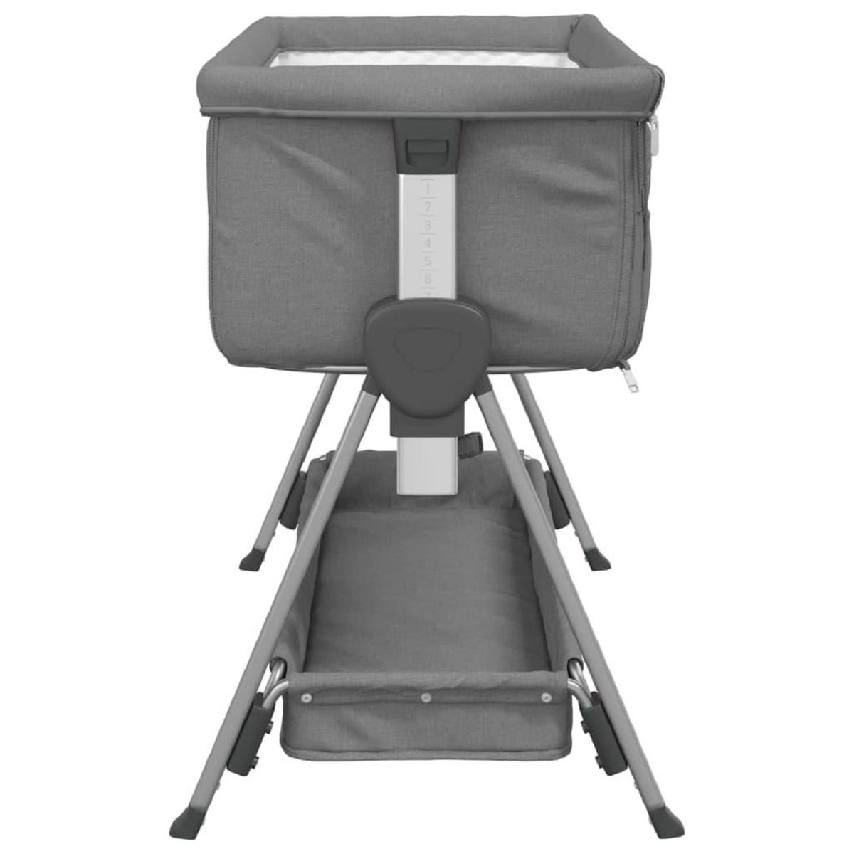 VIDAXL Lit pour bebe avec matelas Gris fonce Tissu de lin