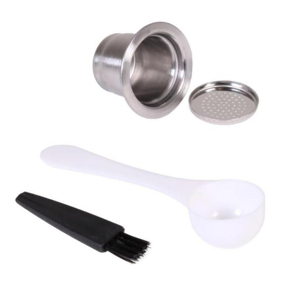 Paris Prix Capsule à Café Inox  Réutilisable  3cm Gris & Blanc