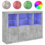 Voir la diapositive 2 : VIDAXL Buffets avec lumieres LED 3 pcs gris beton bois d'ingenierie