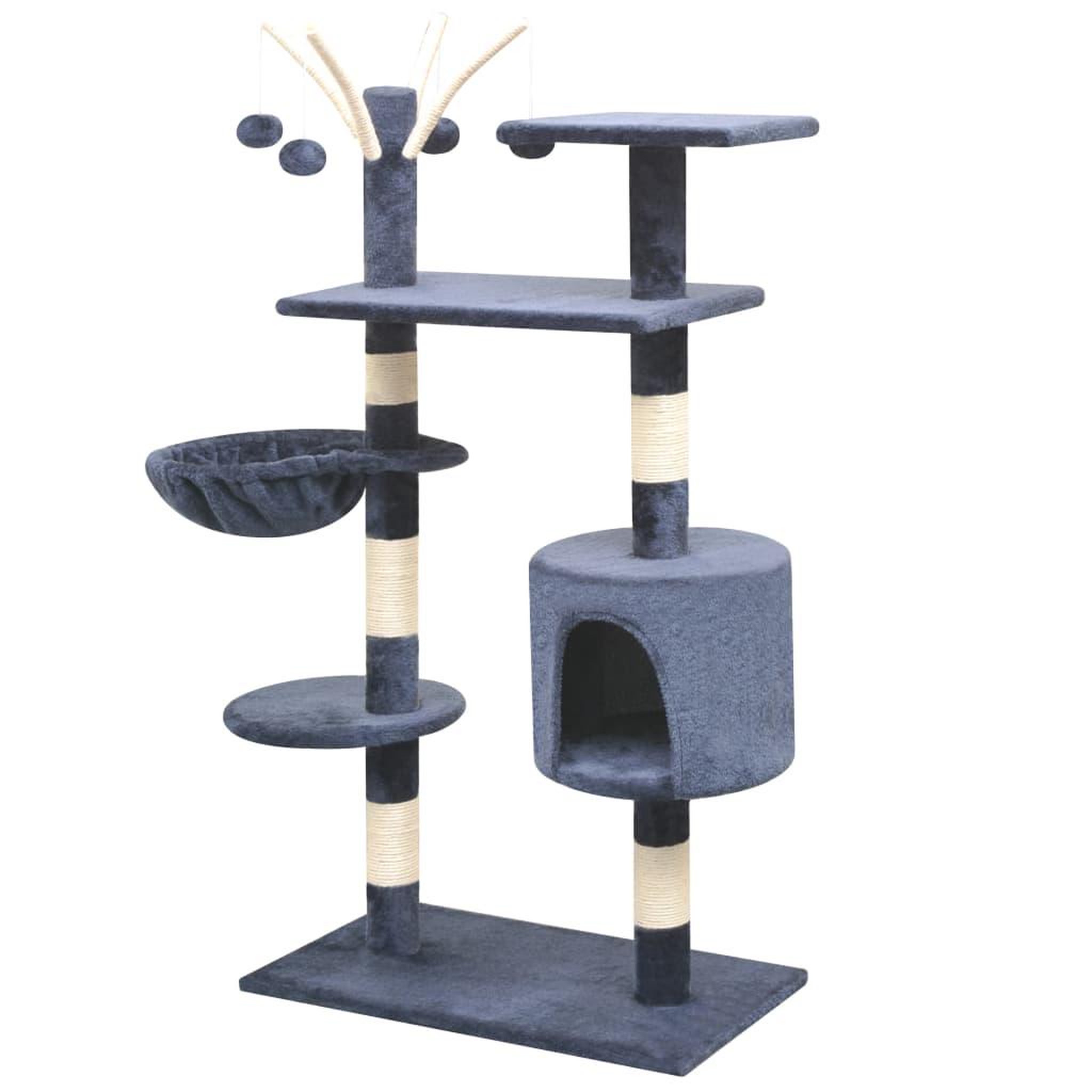 Voir la diapositive 2 : VIDAXL Arbre a chat avec griffoirs en sisal 125 cm Bleu fonce
