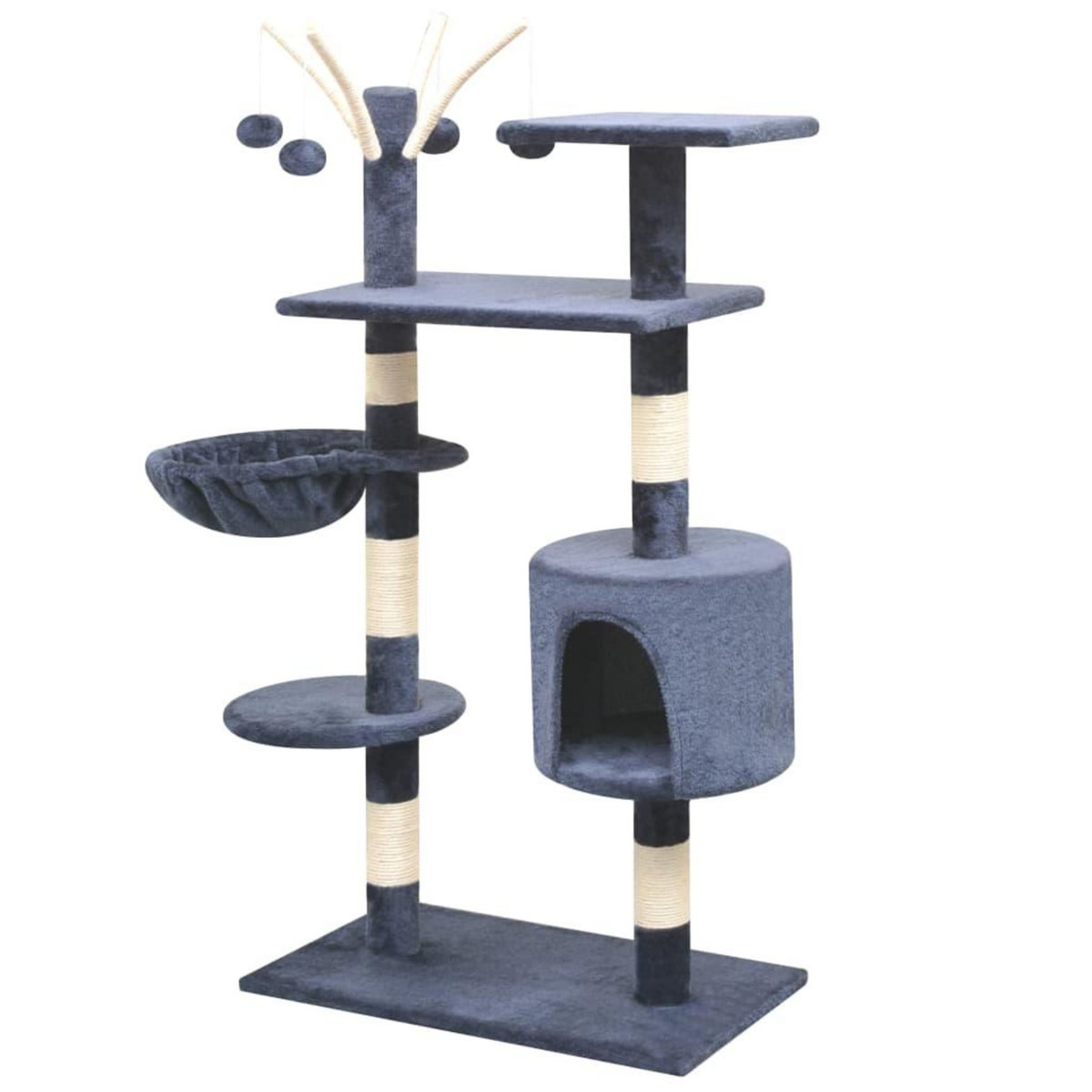 VIDAXL Arbre a chat avec griffoirs en sisal 125 cm Bleu fonce