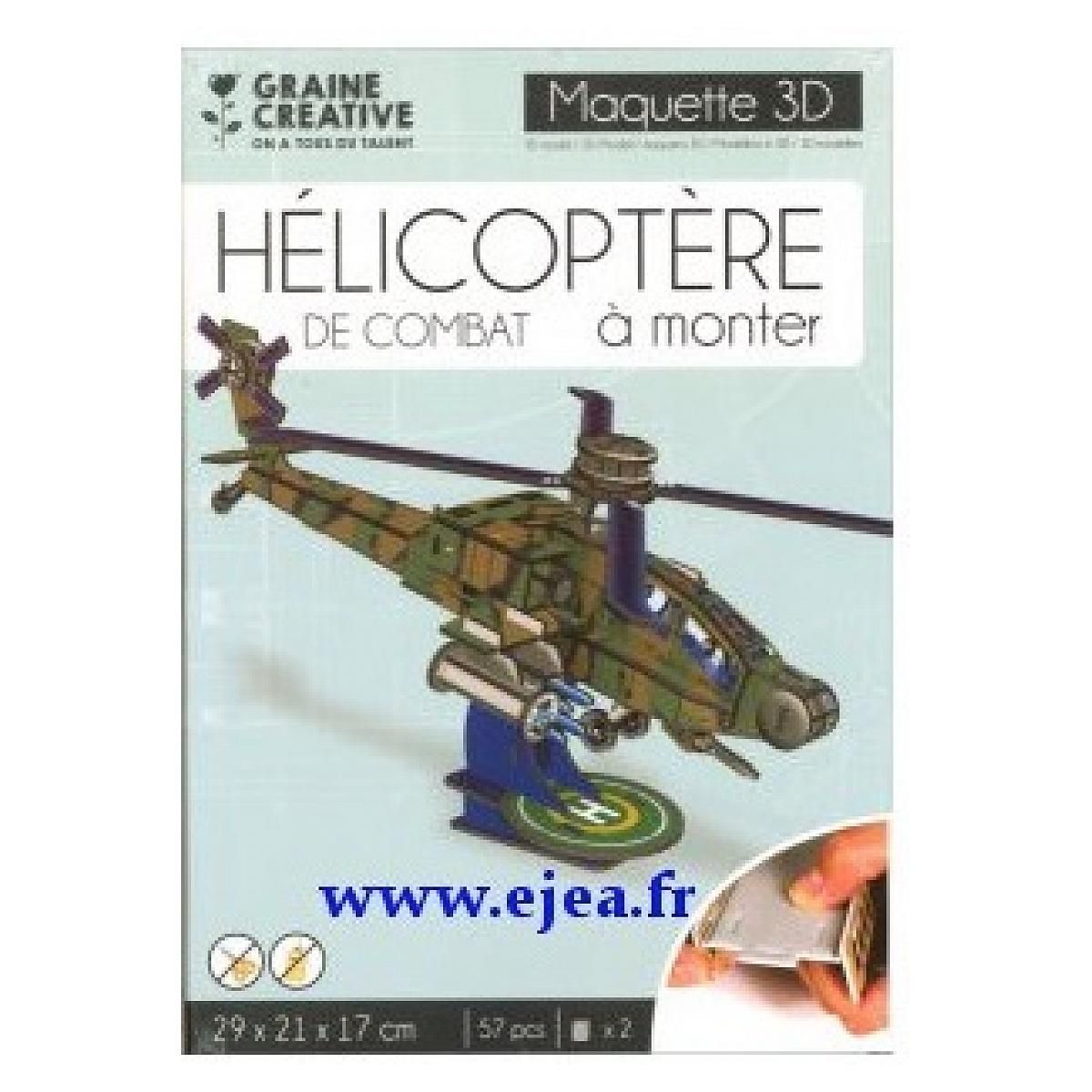Graine créative Puzzle Maquette Helicoptere de combat
