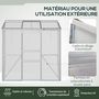 Voir la diapositive 4 : OUTSUNNY Serre adossée de jardin - 2 lucarnes, 2 portes coulissantes - 190 x 70 x 200 cm - alu polycarbonate transparent