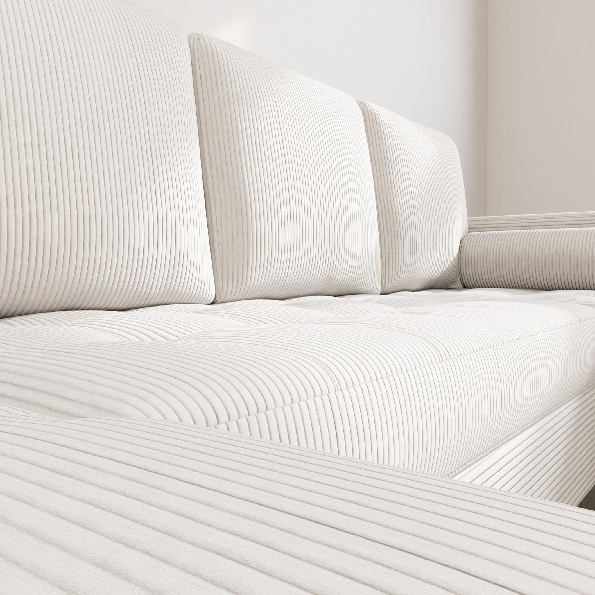 Voir la diapositive 6 : BEST MOBILIER Marceau - canapé panoramique en u 7 places convertible avec 2 coffres en velours côtelé