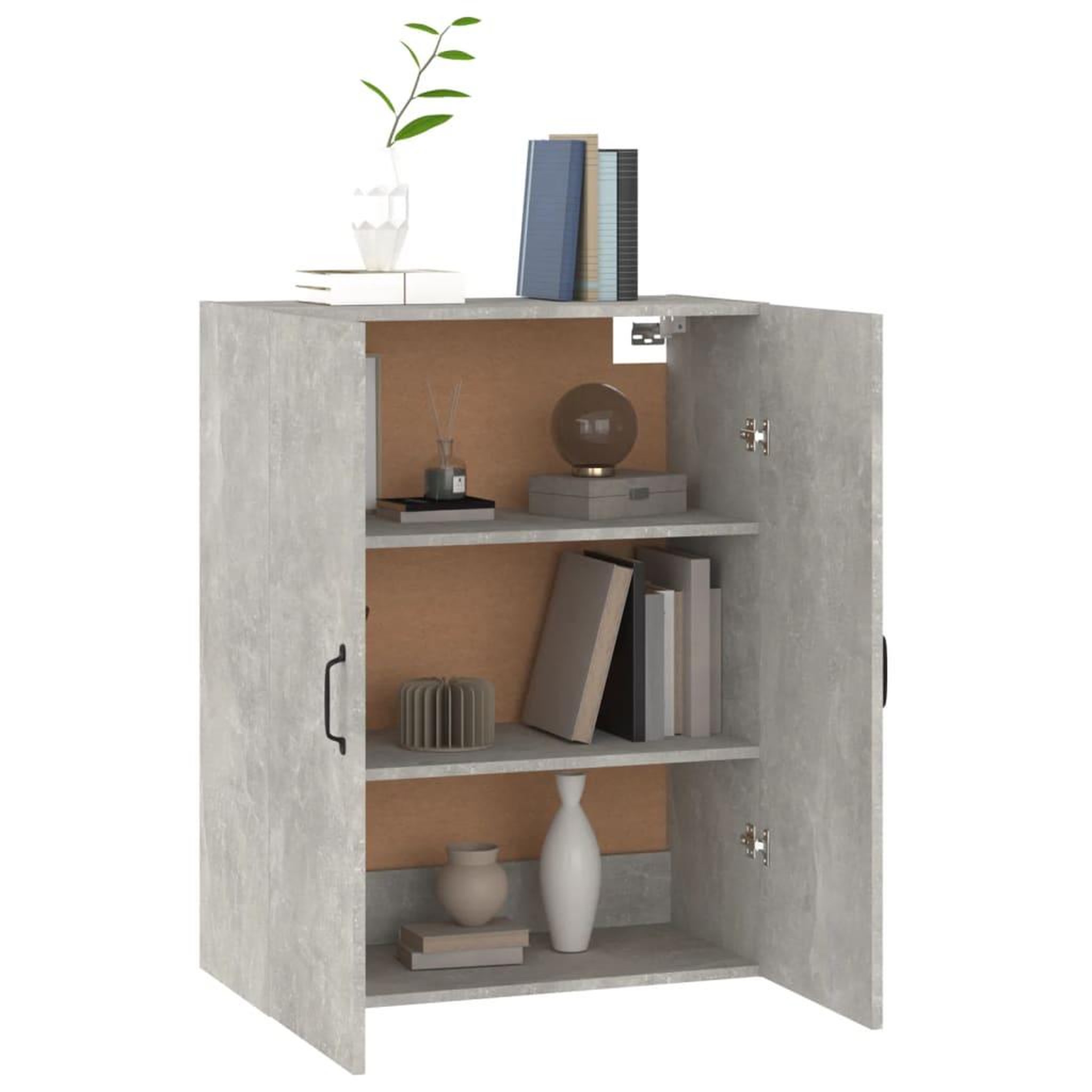 Voir la diapositive 5 : VIDAXL Armoire suspendue Gris beton 69,5x34x90 cm Bois d'ingenierie