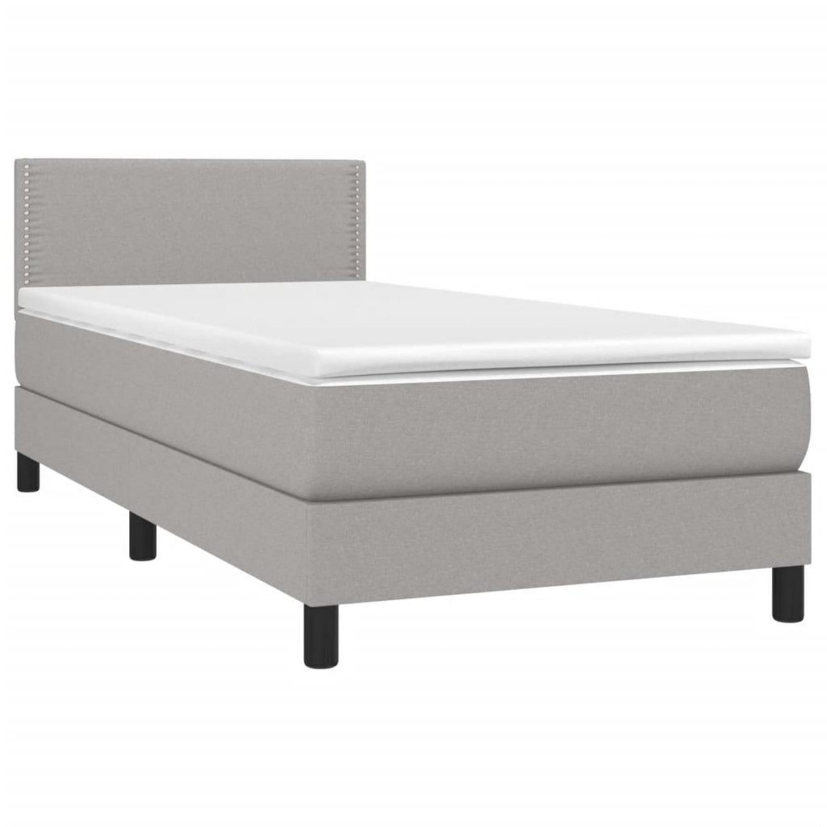 VIDAXL Sommier a lattes de lit avec matelas et LED Gris clair 80x200cm