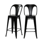 Rendez vous déco Lot de 2 chaises pour îlot central 67 cm en métal noir mat-Indus