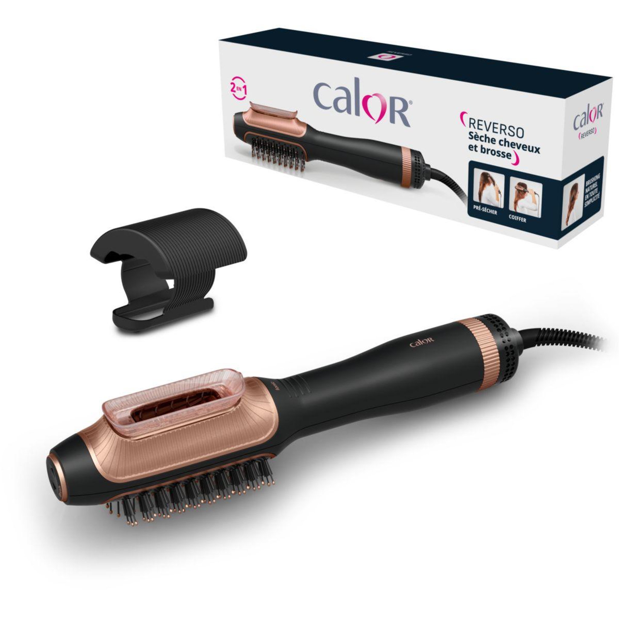 Voir la diapositive 3 : CALOR Brosse soufflante Reverso 2 en 1 CF9840C0
