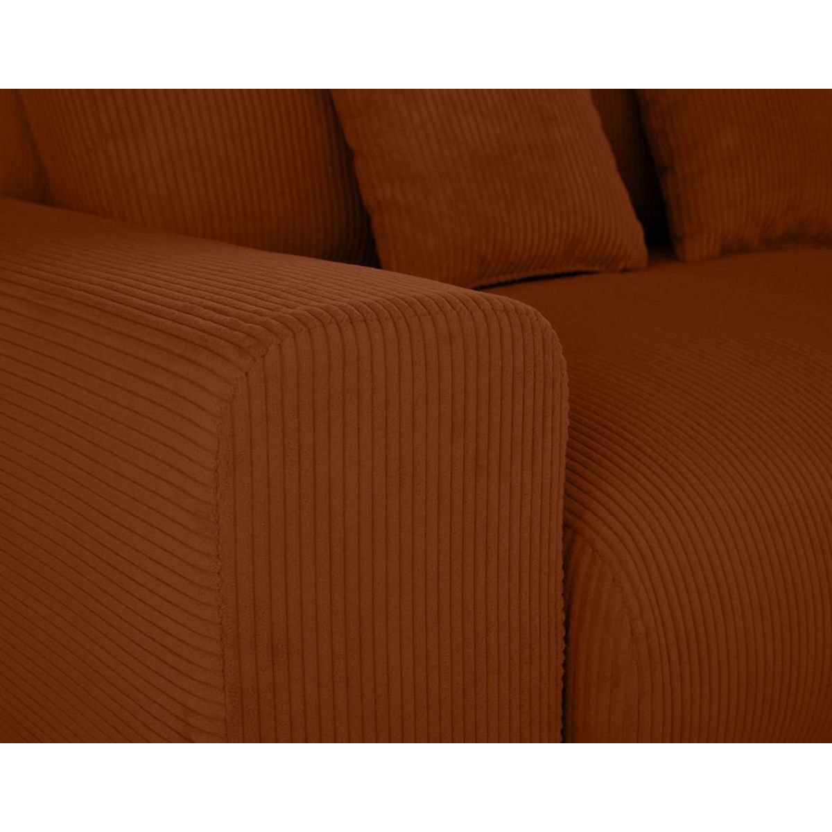 LISA DESIGN Garance - module d'assise 3 places avec accoudoir gauche - en velours côtelé