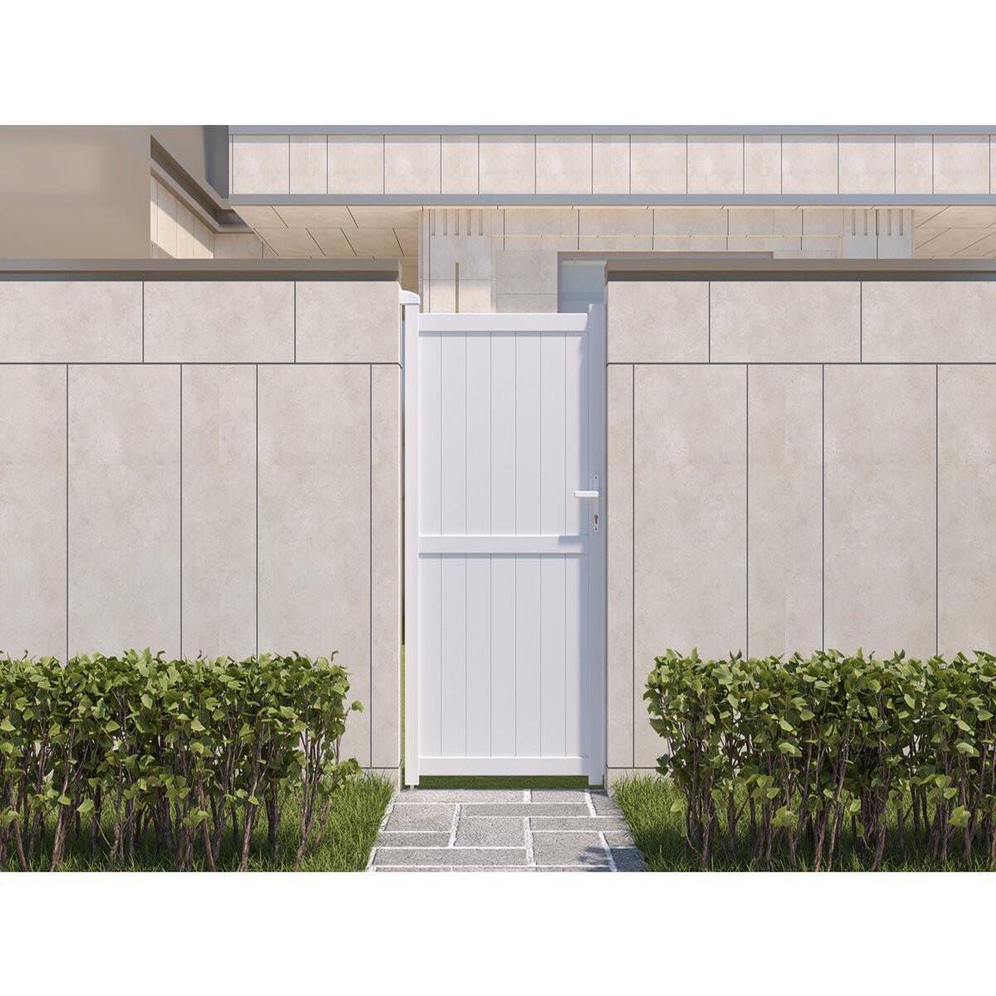 Voir la diapositive 2 : Habitat et Jardin Portillon aluminium  lola  - 101.2 x 180.9 cm - blanc