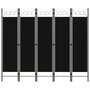 VIDAXL Cloison de separation 5 panneaux Noir 200x180 cm