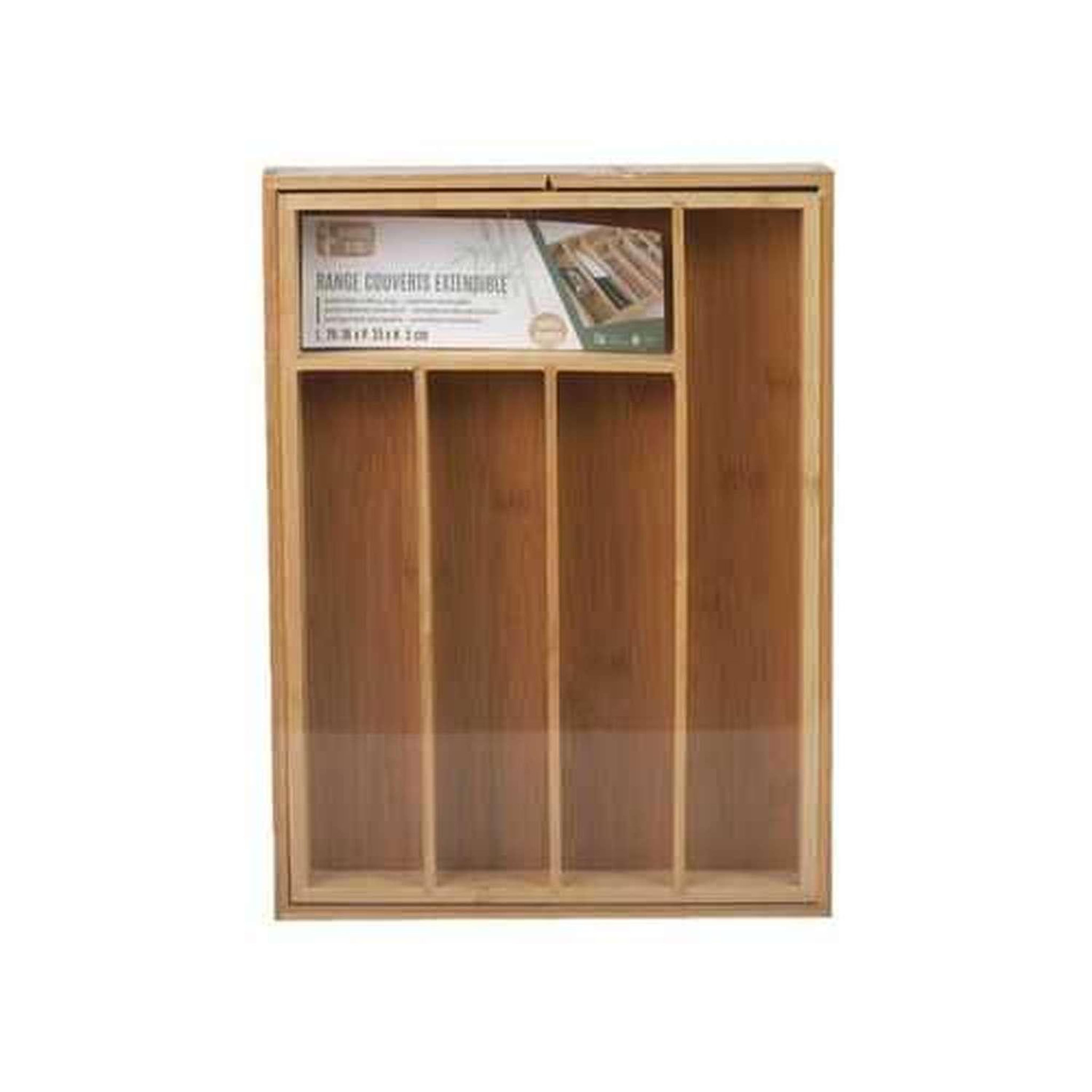 Voir la diapositive 2 : URBAN LIVING Range couverts extensible 7 compartiments en bambou