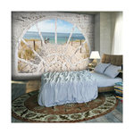 Paris Prix Papier Peint  Window View Beach. Coloris disponibles : Multicolore