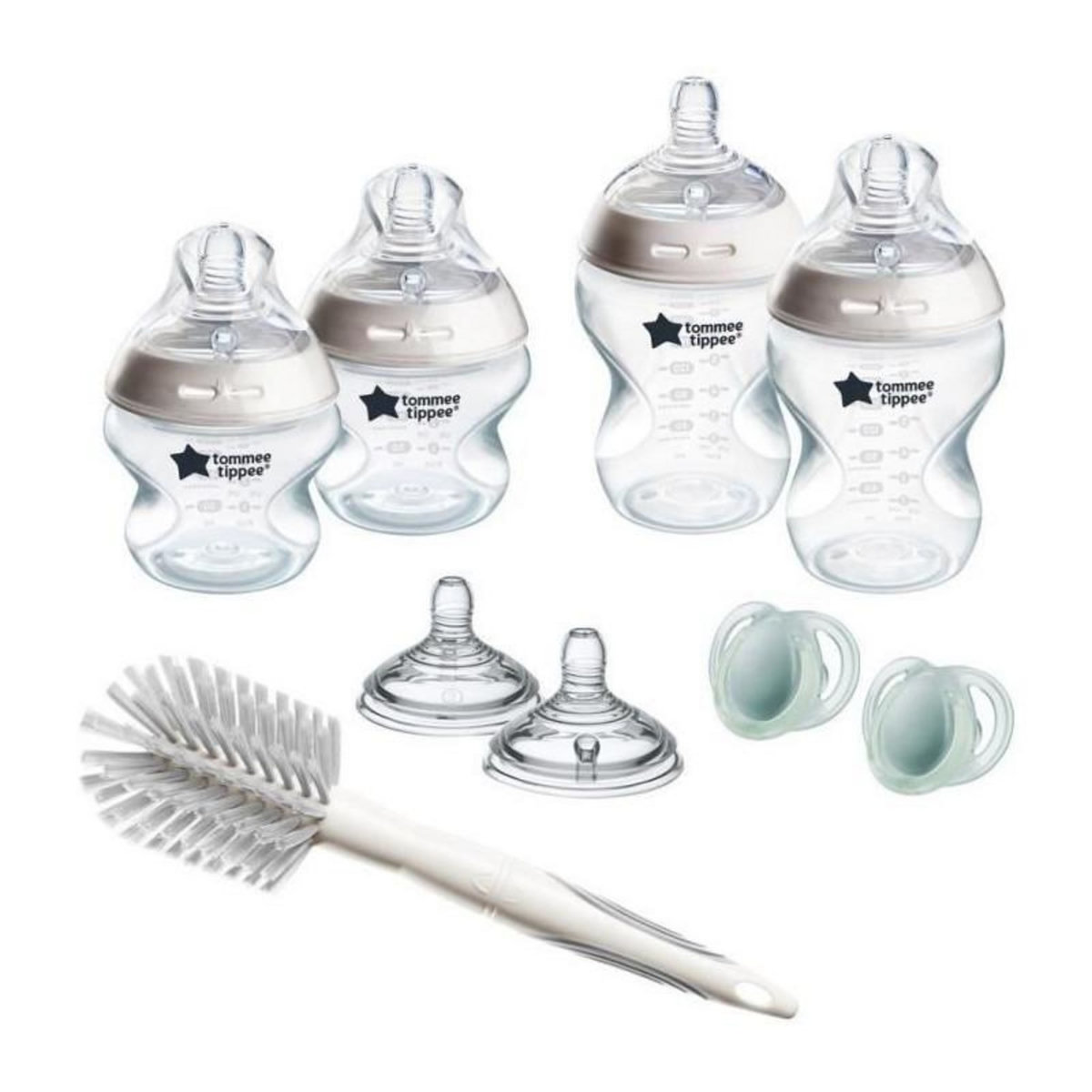 TOMMEE TIPPEE Coffret biberons - TOMMEE TIPPEE - NATURAL START - 4x biberons 150 ml / 260 ml - Anti-colique - 2x tétines - Nouveau-né