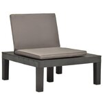 VIDAXL Chaise de salon de jardin avec coussin Plastique Anthracite