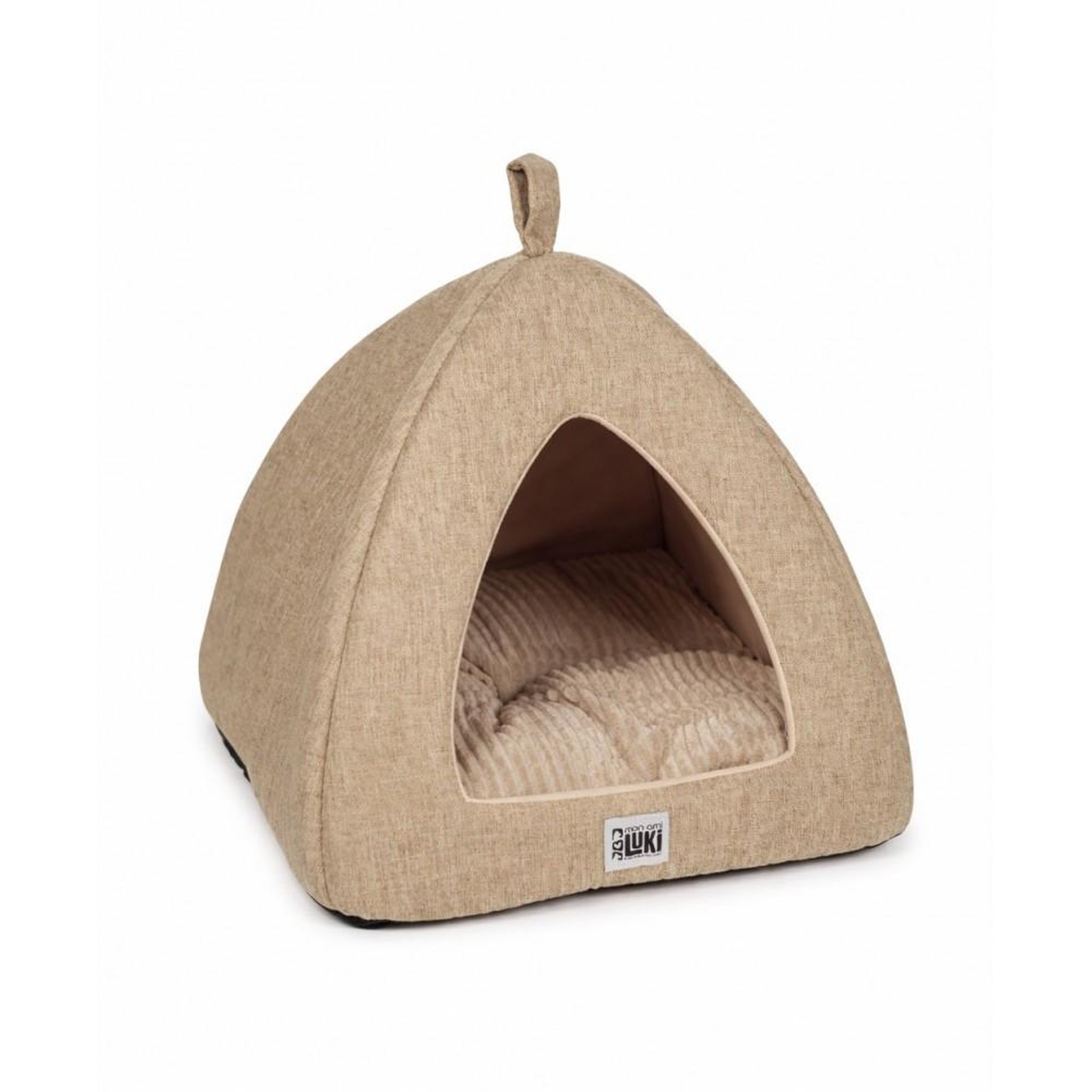 MON AMI LUKI Refuge antidérapant - bi-matière doux - chat & petit chien. Coloris disponibles : Marron, Beige, Bleu