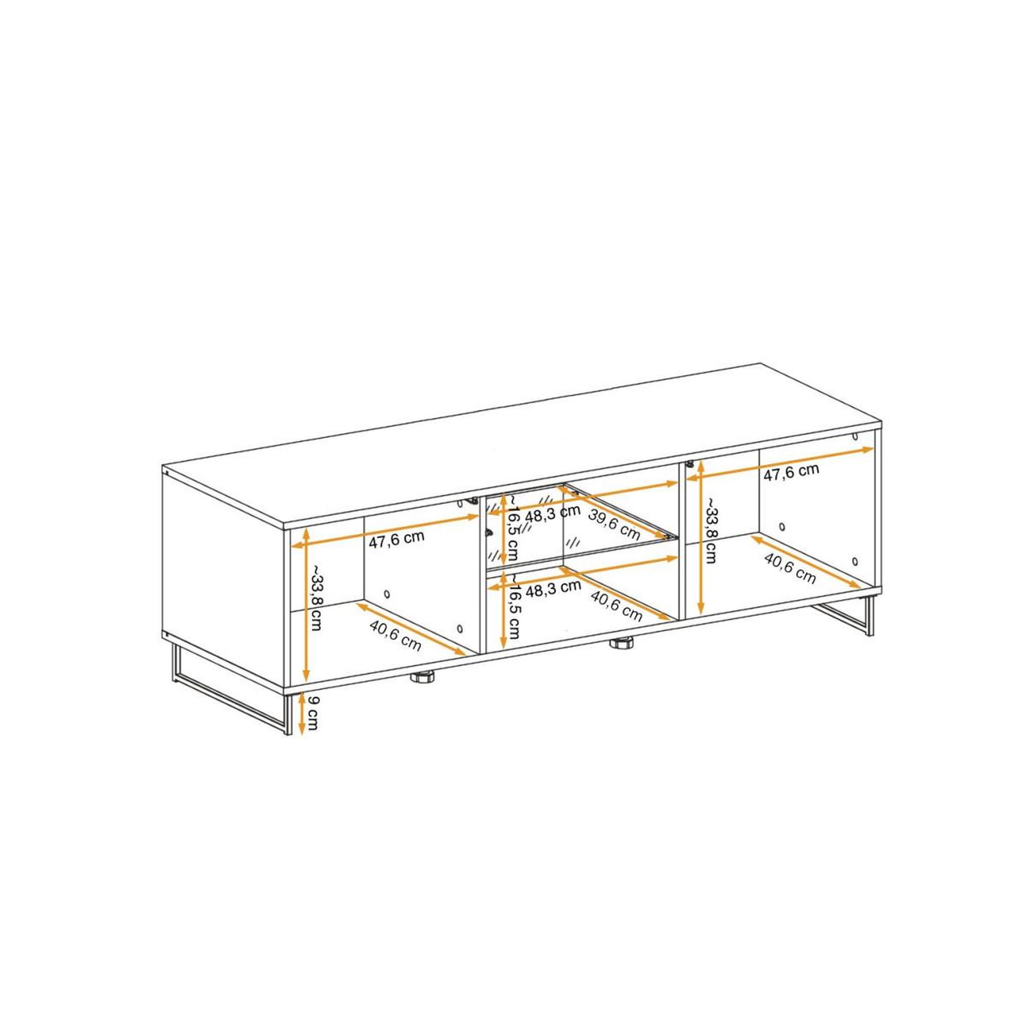 Voir la diapositive 3 : Paris Prix Meuble tv design 2 portes  plank  150cm naturel