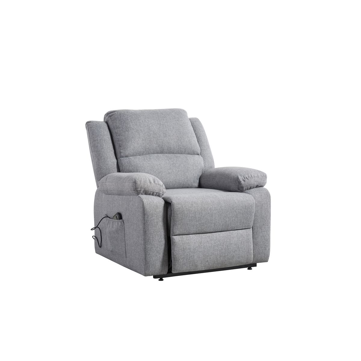 Fauteuil relax éléctrique avec releveur HELENA 1 place tissu gris clair