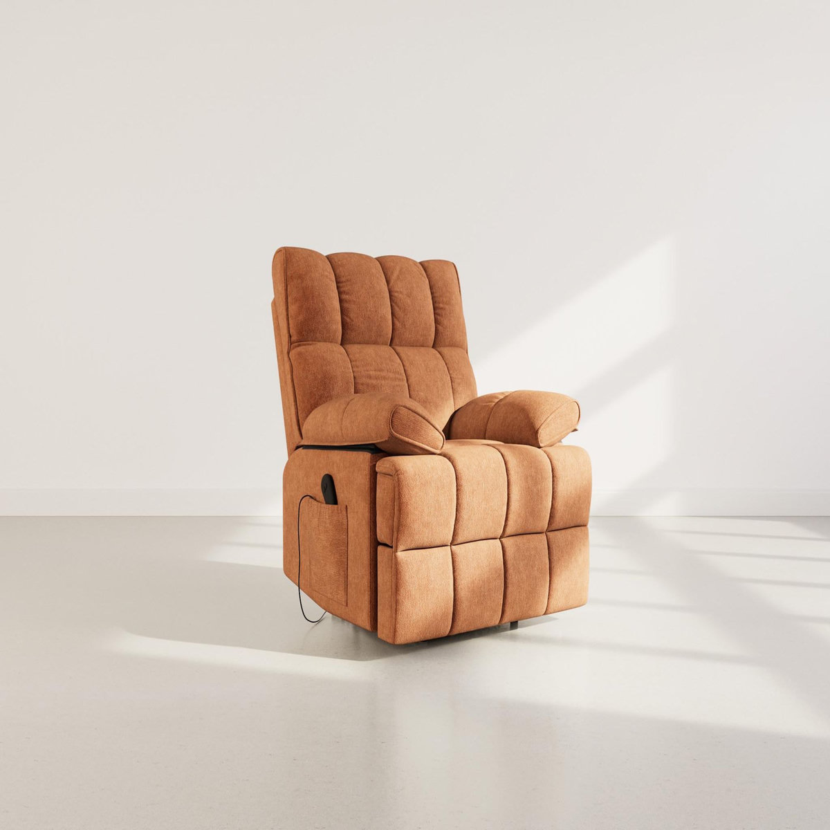 BEST MOBILIER Chandler - fauteuil relax électrique en velours texturé
