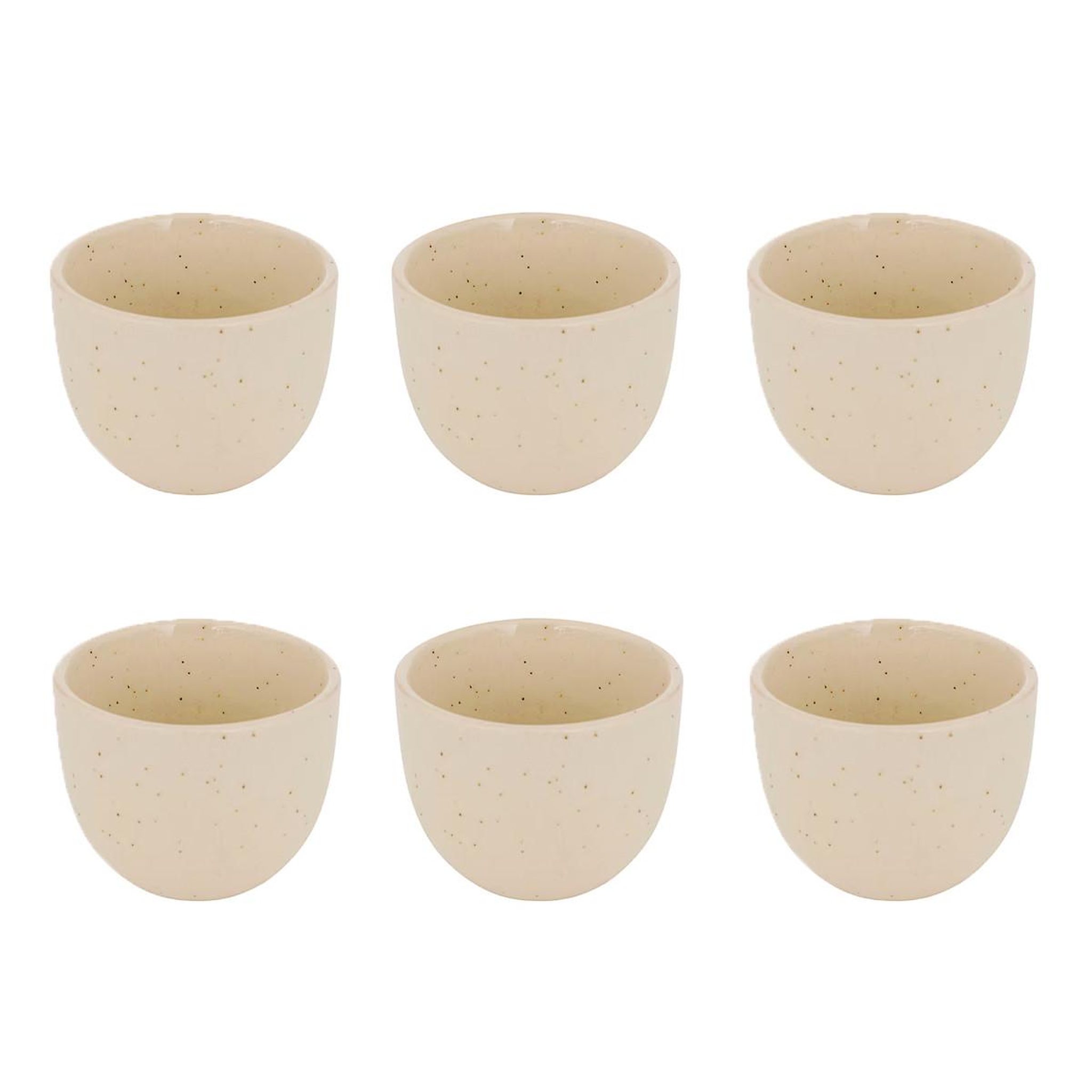 SECRET DE GOURMET Lot de 6 tasses à café en faïence  wonja  10cl crème