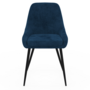 Voir la diapositive 4 : ID MARKET Lot de 4 chaises THALYA en velours bleu avec accoudoirs
