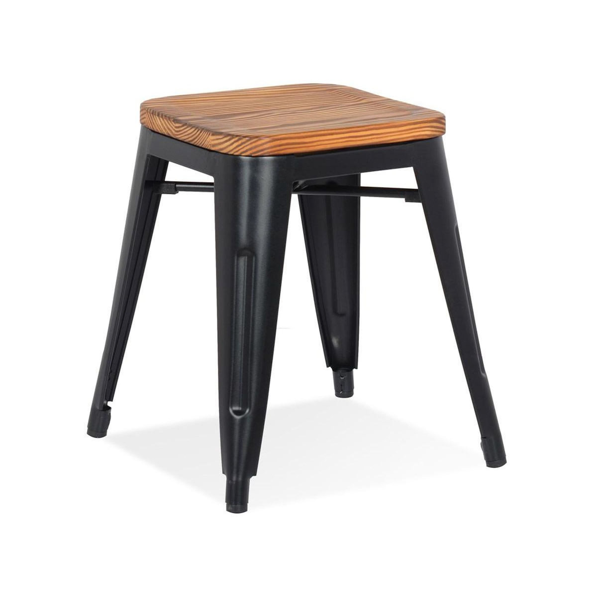 Paris Prix Tabouret Design  Ruso  45cm Noir & Naturel