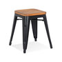Voir la diapositive 1 : Paris Prix Tabouret Design  Ruso  45cm Noir & Naturel