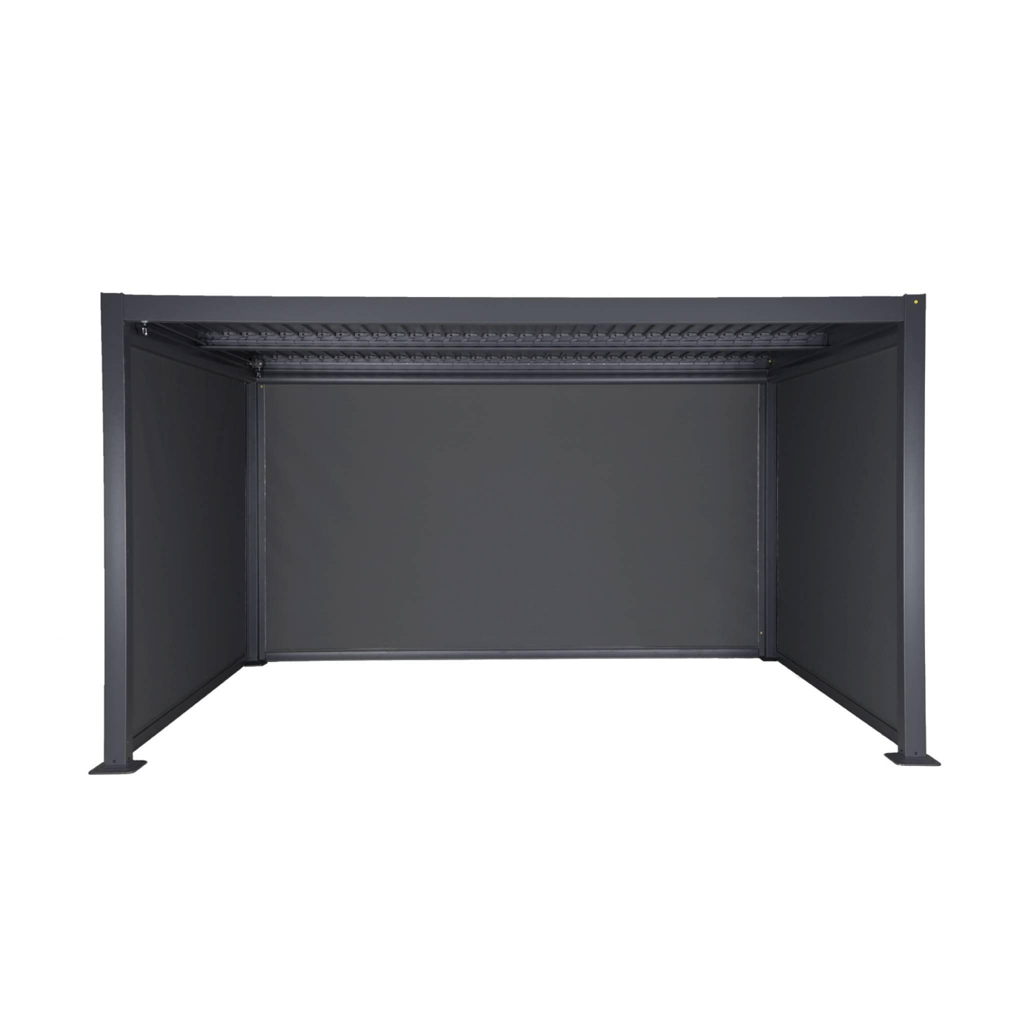 Voir la diapositive 5 : SWEEEK Pergola bioclimatique aluminium et acier 3x4m lames orientables + 2 stores 3m + 1 store 4m PALACE anthracite