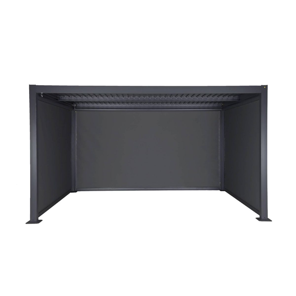 SWEEEK Pergola bioclimatique aluminium et acier 3x4m lames orientables + 2 stores 3m + 1 store 4m PALACE anthracite