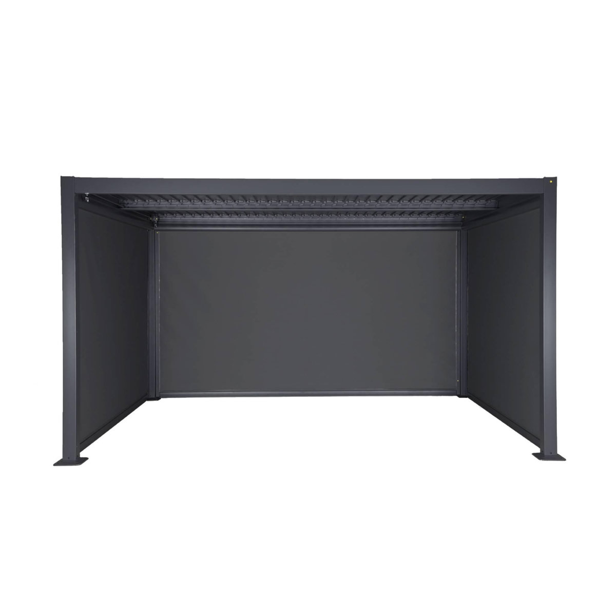 SWEEEK Pergola bioclimatique aluminium et acier 3x4m lames orientables + 2 stores 3m + 1 store 4m PALACE anthracite